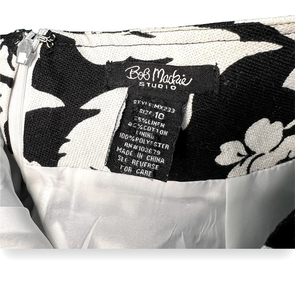 Bob Mackie Linen Blend Damask Pencil Skirt Women’s 10 - Picture 6 of 6